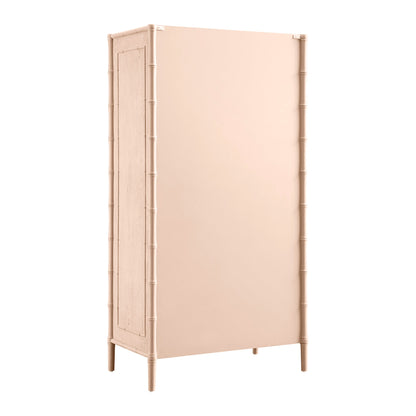 Placard double Elstowe en imitation bambou, rose nude