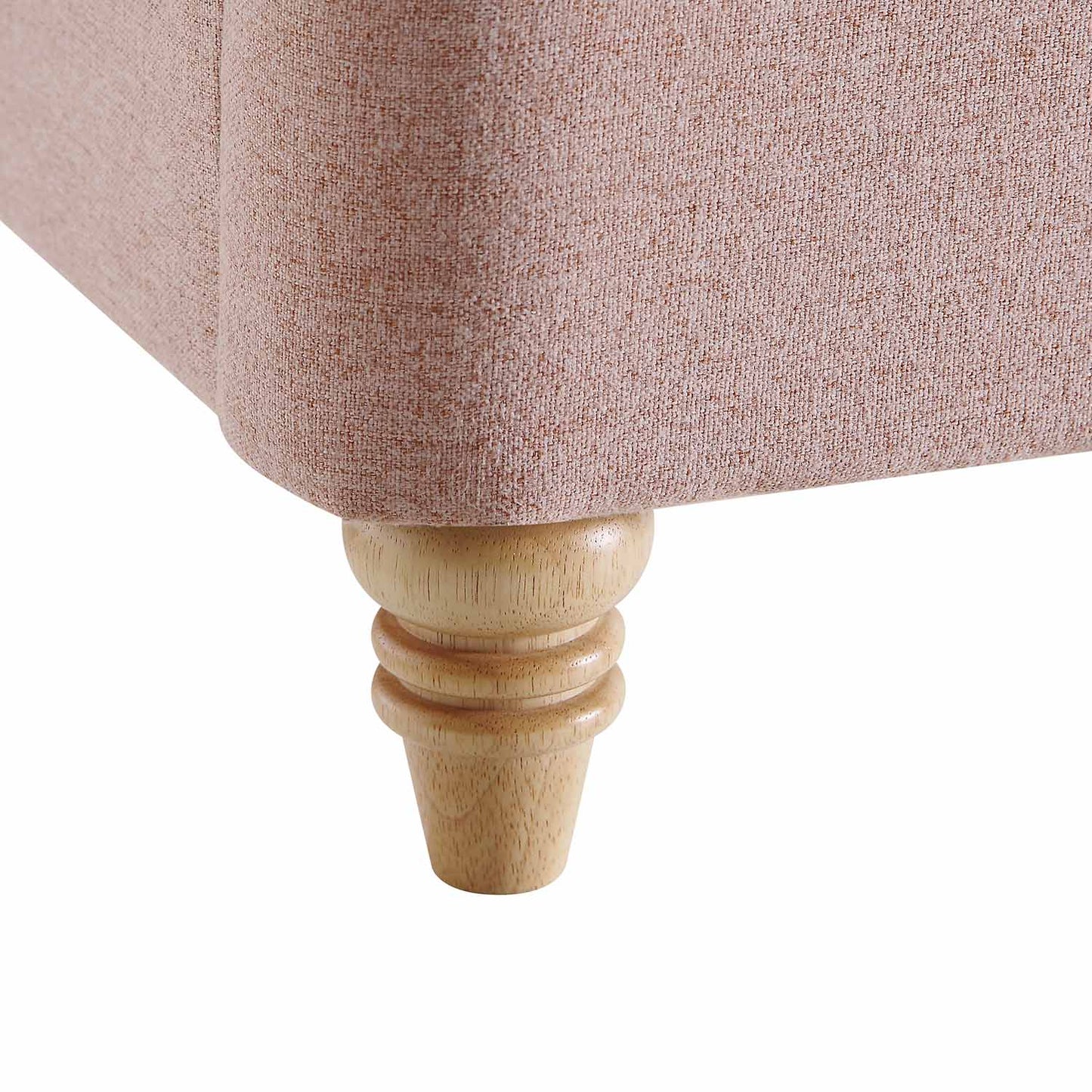 Lit rembourré à boutons profonds Leamington, tissu rose eau de rose