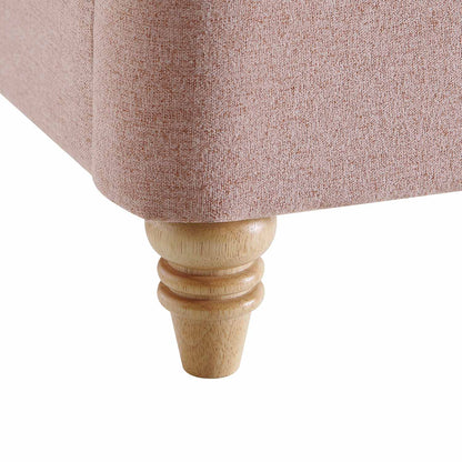 Lit rembourré à boutons profonds Leamington, tissu rose eau de rose