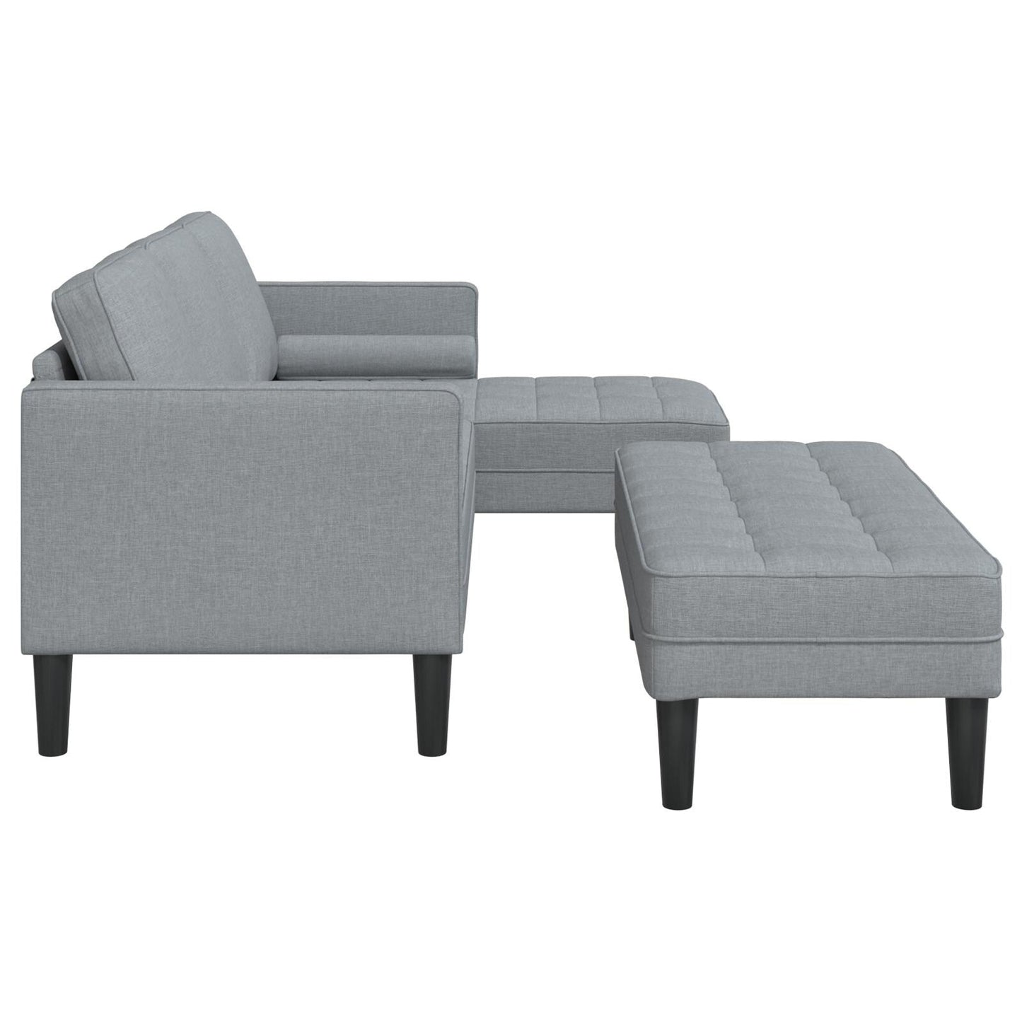 Ensemble de canapé 2/3 pièces vidaXL avec coussins en tissu noir/gris foncé/gris clair - 68,1 x 51,6 x 26,4
