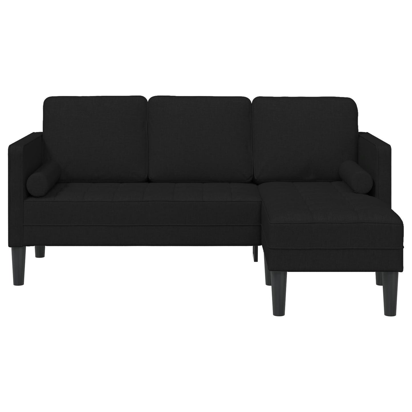 Ensemble de canapé 2/3 pièces vidaXL avec coussins en tissu noir/gris foncé/gris clair - 68,1 x 51,6 x 26,4