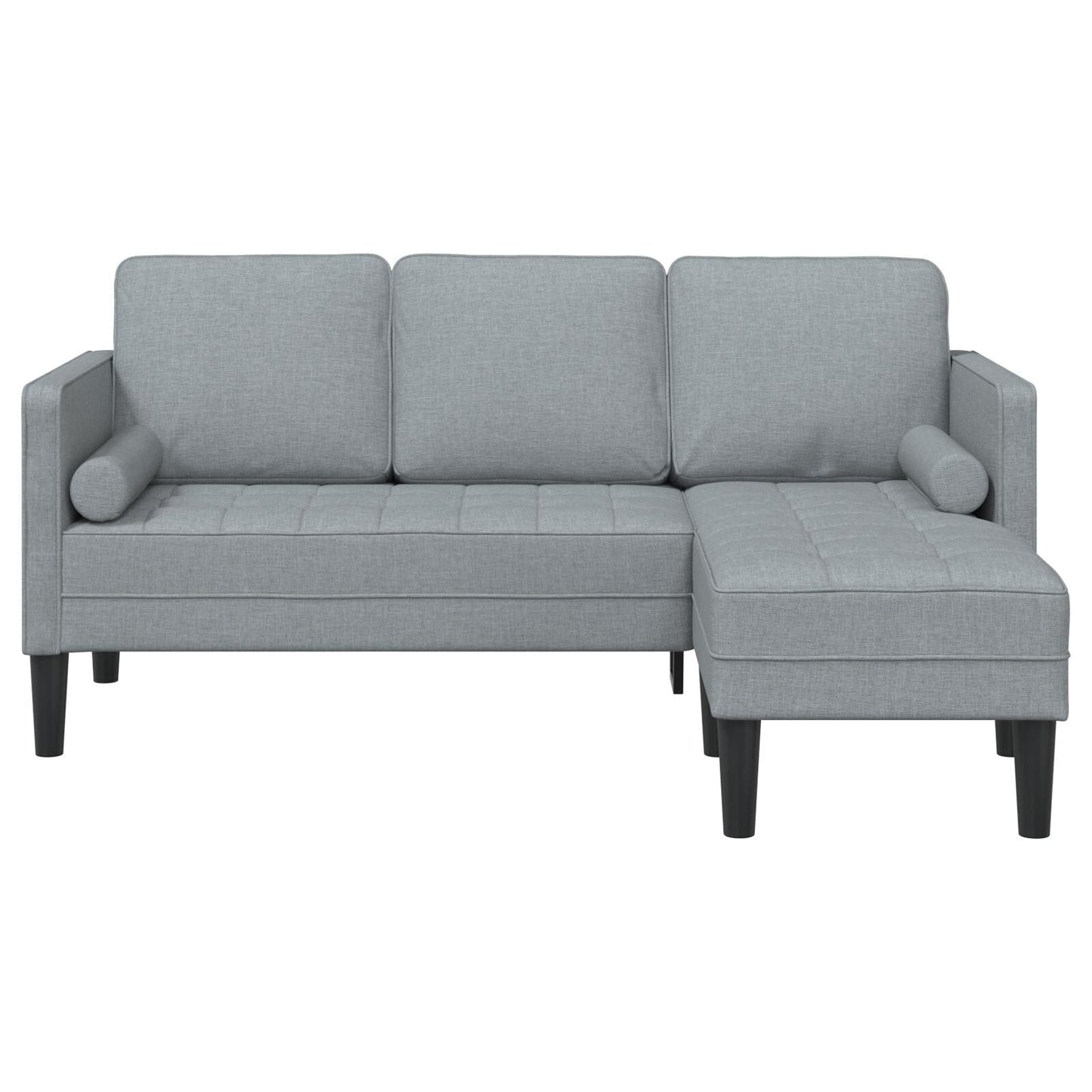 Ensemble de canapé 2/3 pièces vidaXL avec coussins en tissu noir/gris foncé/gris clair - 68,1 x 51,6 x 26,4