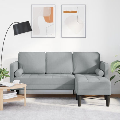 Ensemble de canapé 2/3 pièces vidaXL avec coussins en tissu noir/gris foncé/gris clair - 68,1 x 51,6 x 26,4