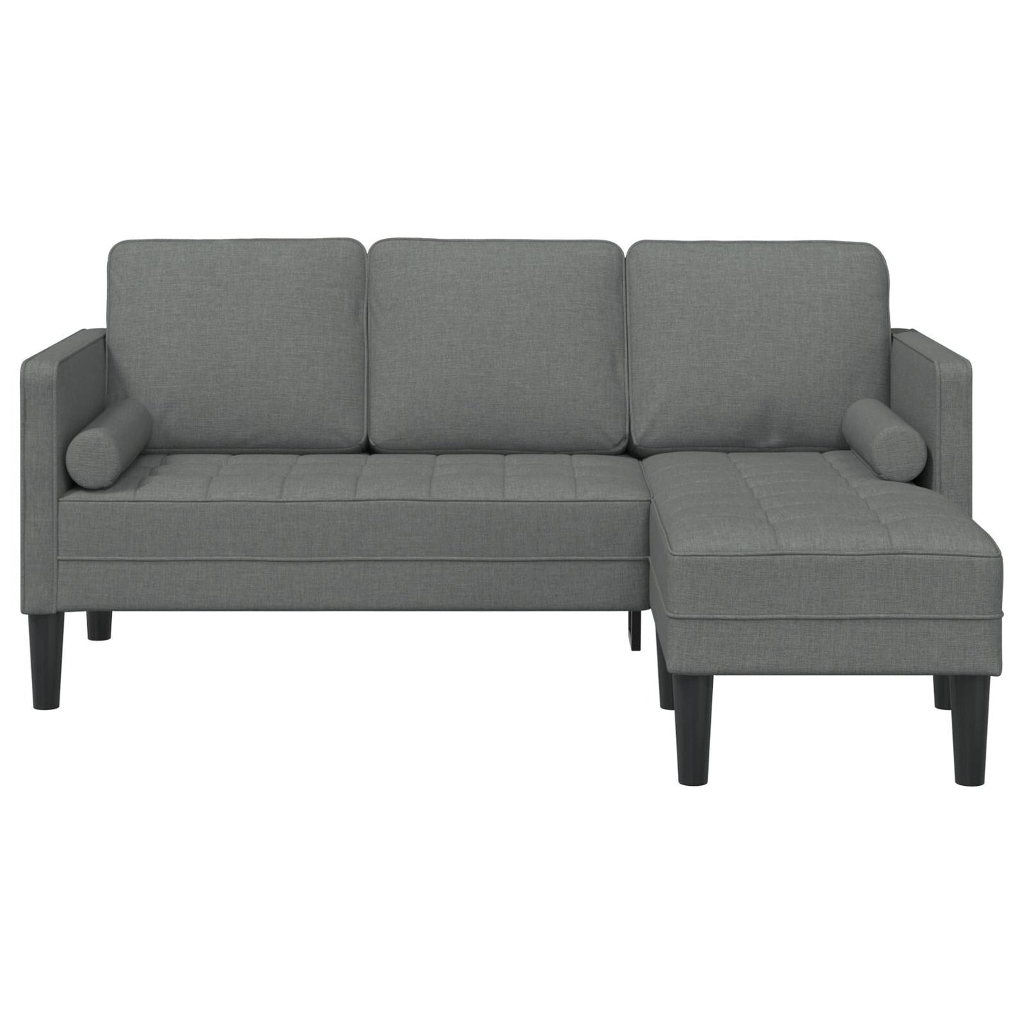 Ensemble de canapé 2/3 pièces vidaXL avec coussins en tissu noir/gris foncé/gris clair - 68,1 x 51,6 x 26,4