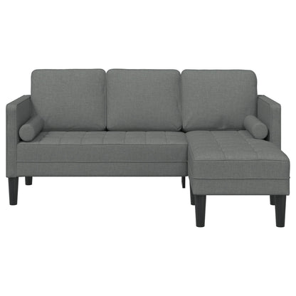 Ensemble de canapé 2/3 pièces vidaXL avec coussins en tissu noir/gris foncé/gris clair - 68,1 x 51,6 x 26,4