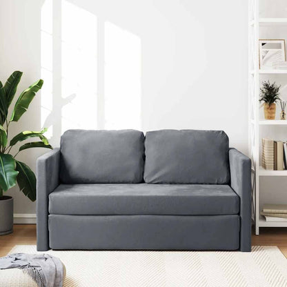 vidaXL Canapé-lit de sol compact en velours gris foncé - 48,0 x 48,0 x 21,7