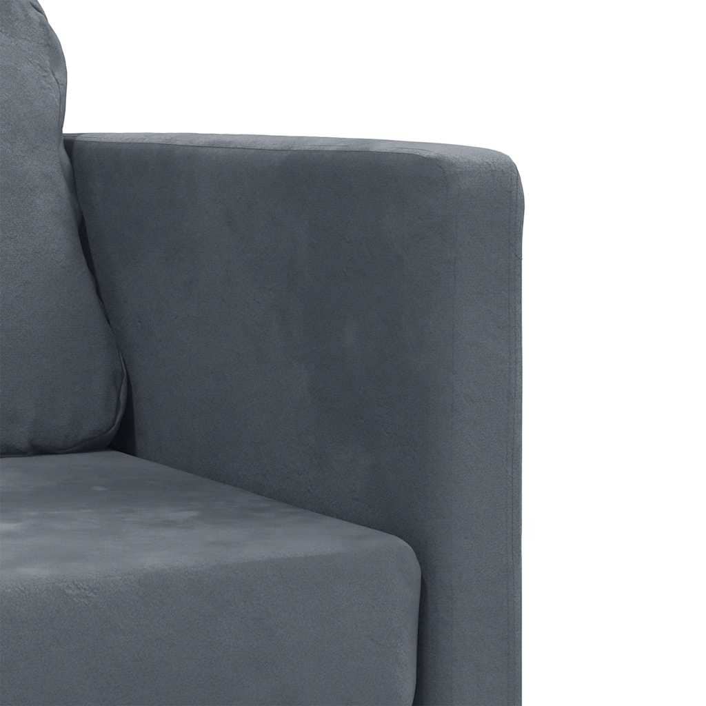 vidaXL Canapé-lit de sol compact en velours gris foncé - 48,0 x 48,0 x 21,7