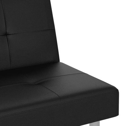 Canapé-lit pliable vidaXL avec porte-gobelets en similicuir - 78,7 x 35 x 27,6