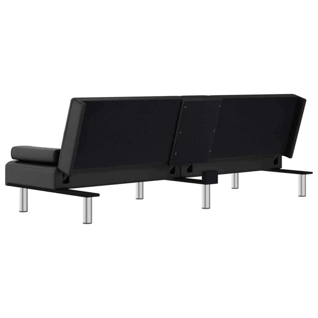 Canapé-lit pliable vidaXL avec porte-gobelets en similicuir - 78,7 x 35 x 27,6