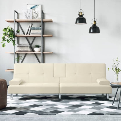 Canapé-lit pliable vidaXL avec porte-gobelets en similicuir - 78,7 x 35 x 27,6