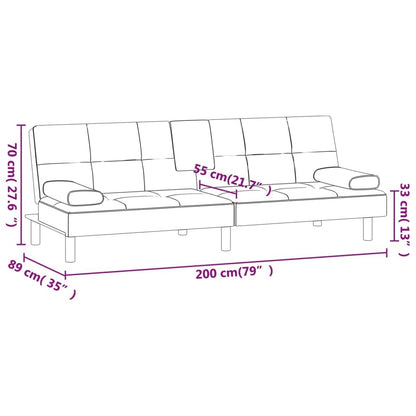 Canapé-lit pliable vidaXL avec porte-gobelets en similicuir - 78,7 x 35 x 27,6