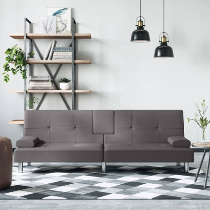 Canapé-lit pliable vidaXL avec porte-gobelets en similicuir - 78,7 x 35 x 27,6