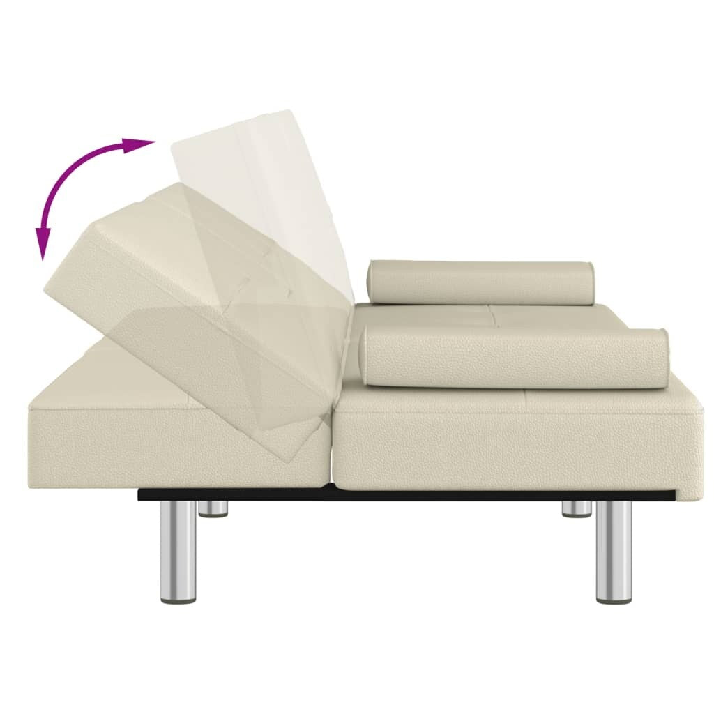 Canapé-lit pliable vidaXL avec porte-gobelets en similicuir - 78,7 x 35 x 27,6
