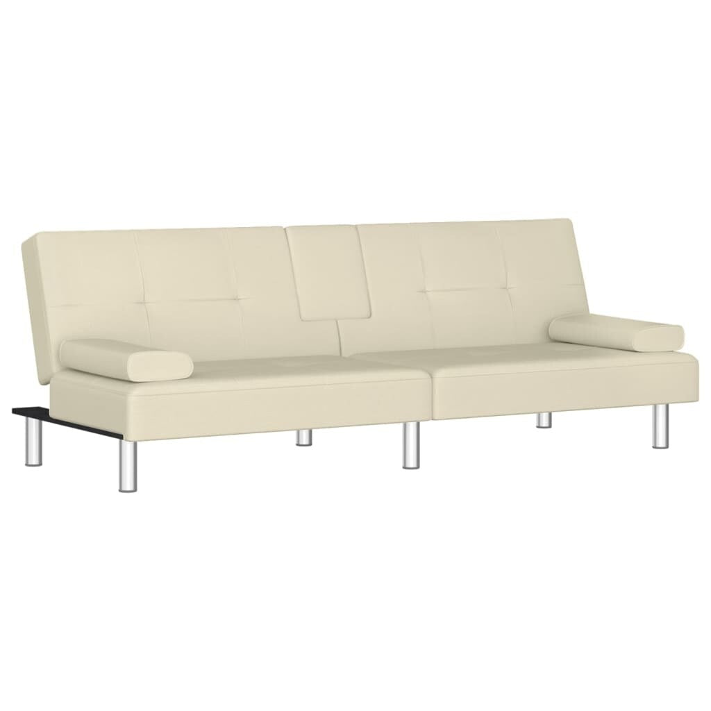Canapé-lit pliable vidaXL avec porte-gobelets en similicuir - 78,7 x 35 x 27,6