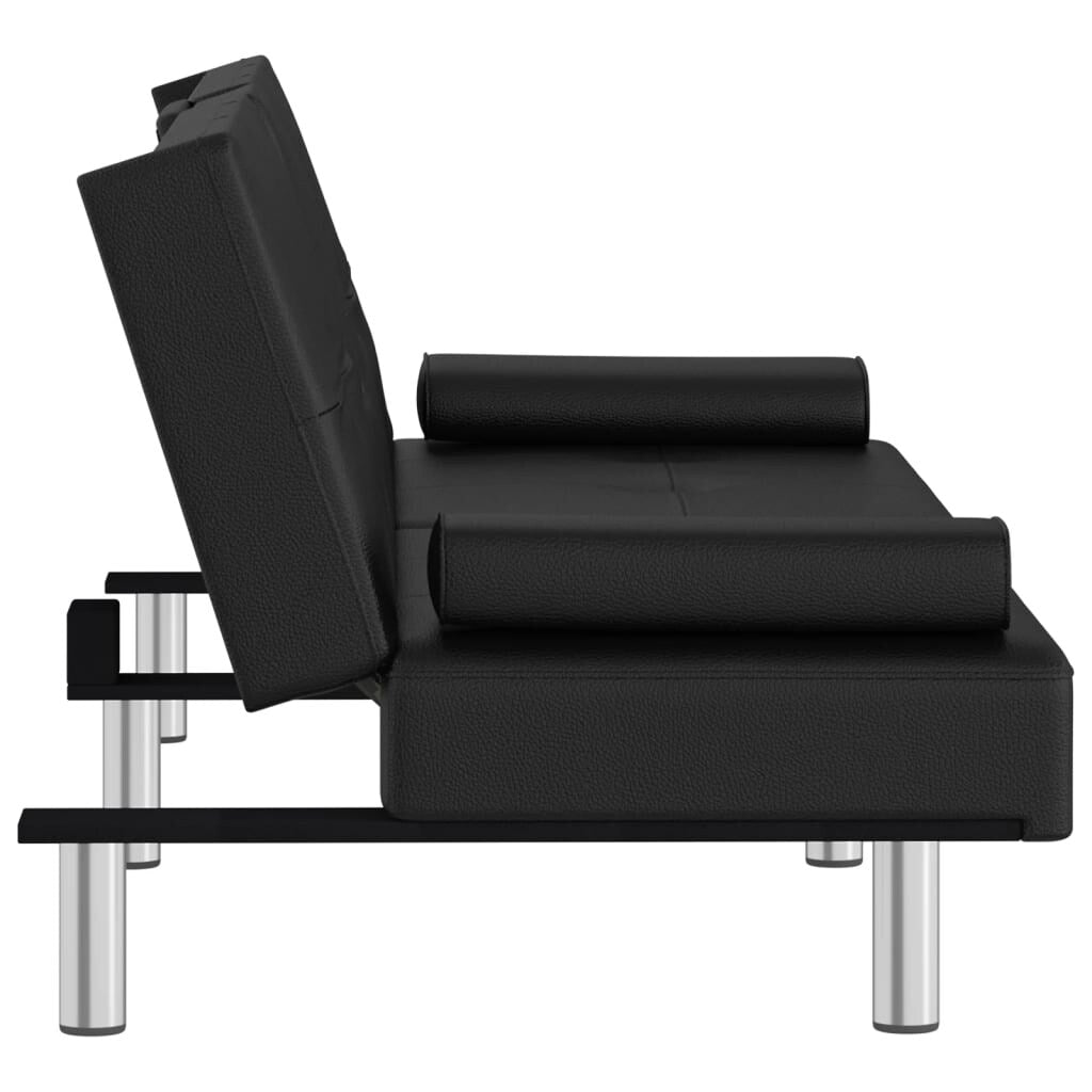 Canapé-lit pliable vidaXL avec porte-gobelets en similicuir - 78,7 x 35 x 27,6
