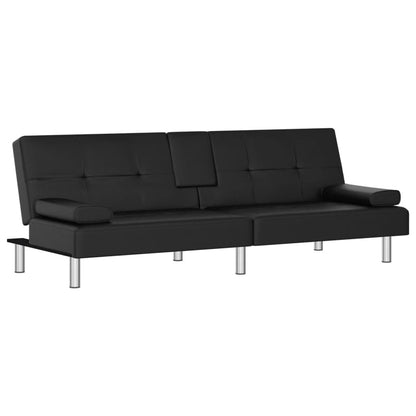 Canapé-lit pliable vidaXL avec porte-gobelets en similicuir - 78,7 x 35 x 27,6