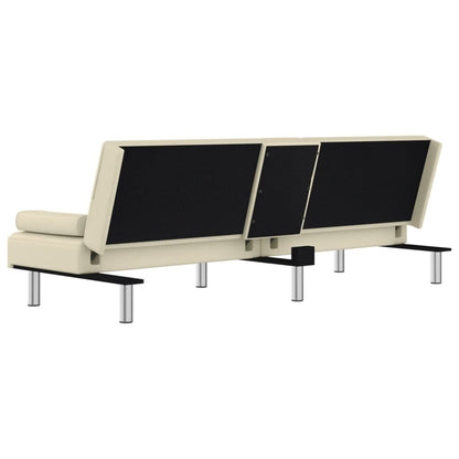 Canapé-lit pliable vidaXL avec porte-gobelets en similicuir - 78,7 x 35 x 27,6